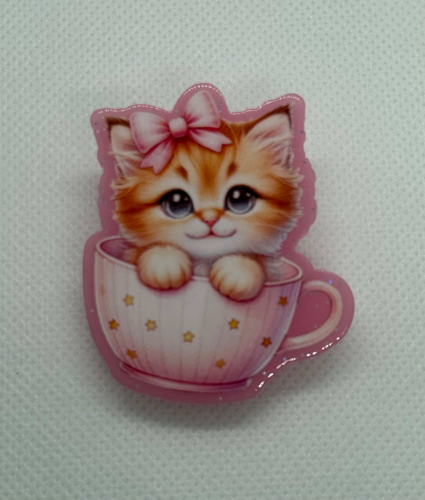 Acrylic Clips - Kitty In Cup