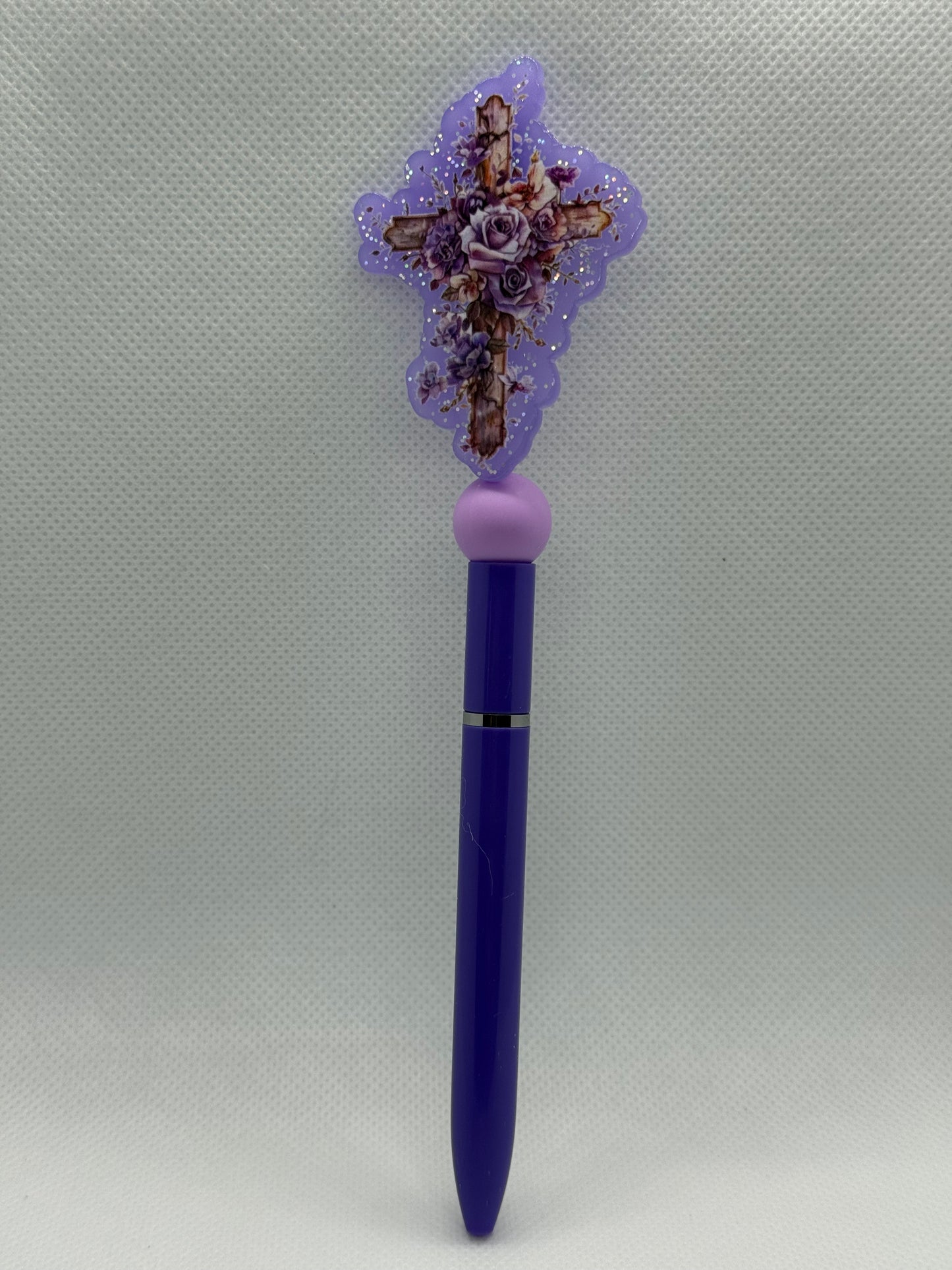 Beaded Pens - Purple Cross