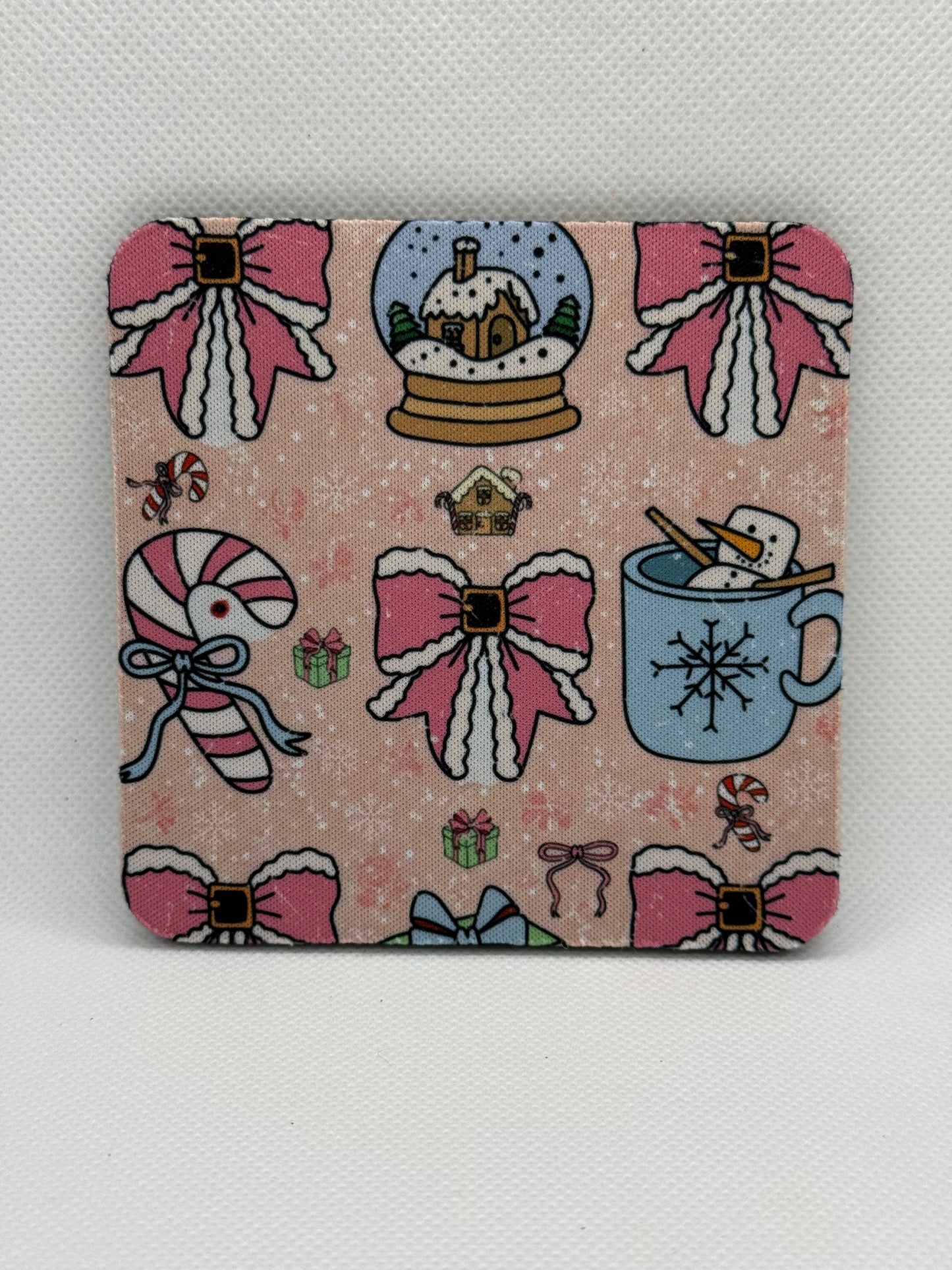 Drink Coasters - Bows & Snow Globe