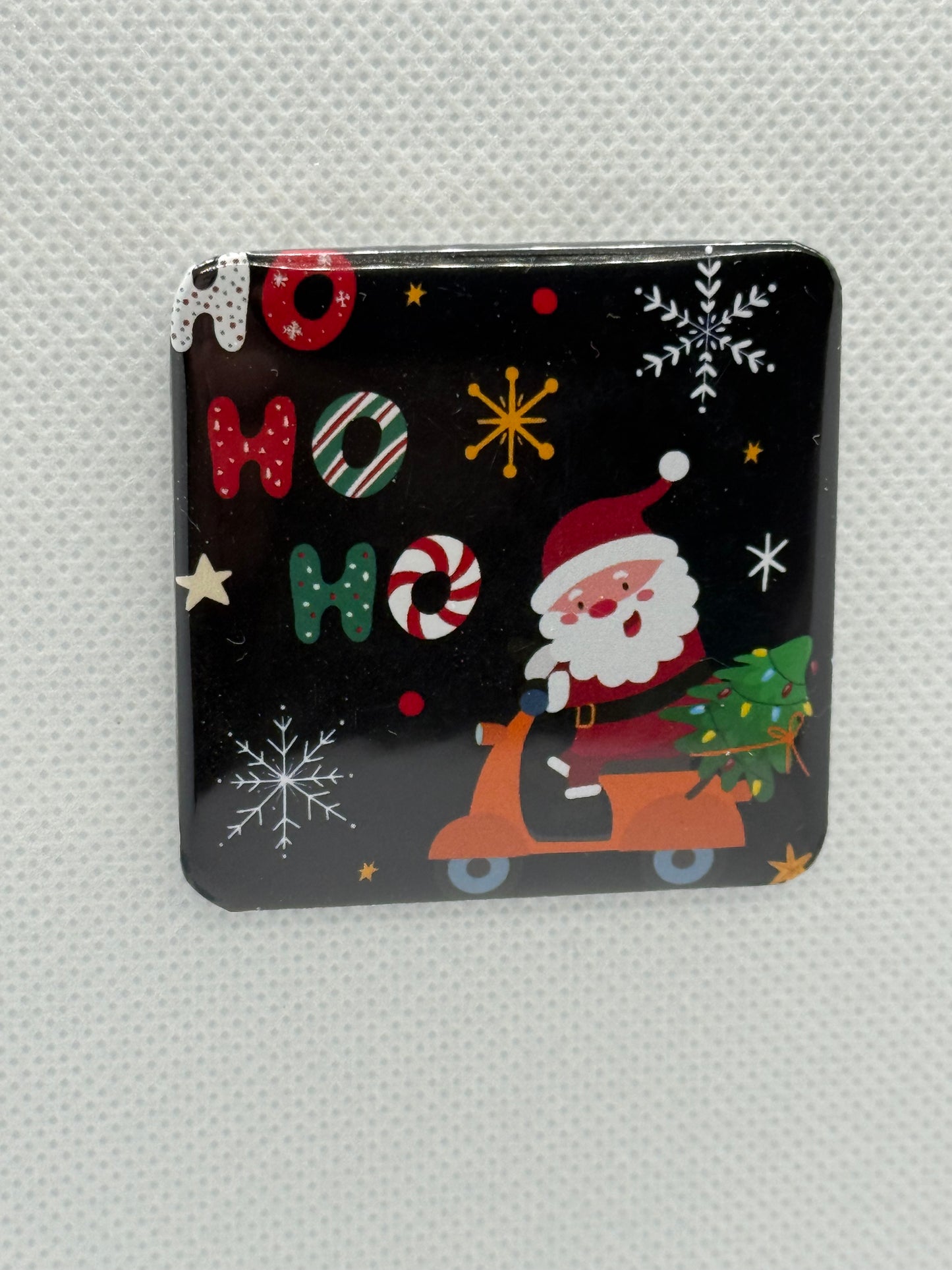 Fridge Magnets - Christmas Ho Ho Ho Santa on Bike