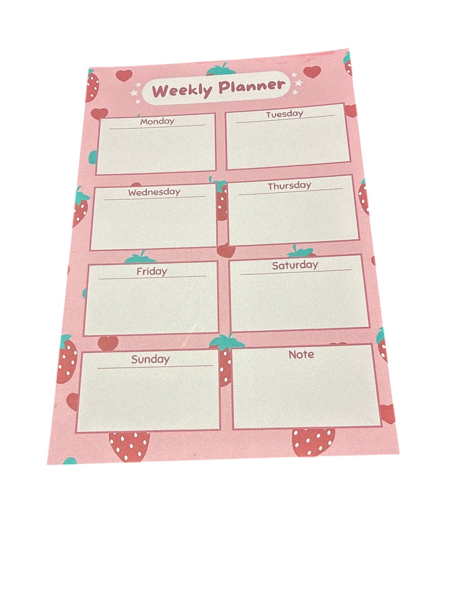 Notepad - Strawberry Weekly Planner