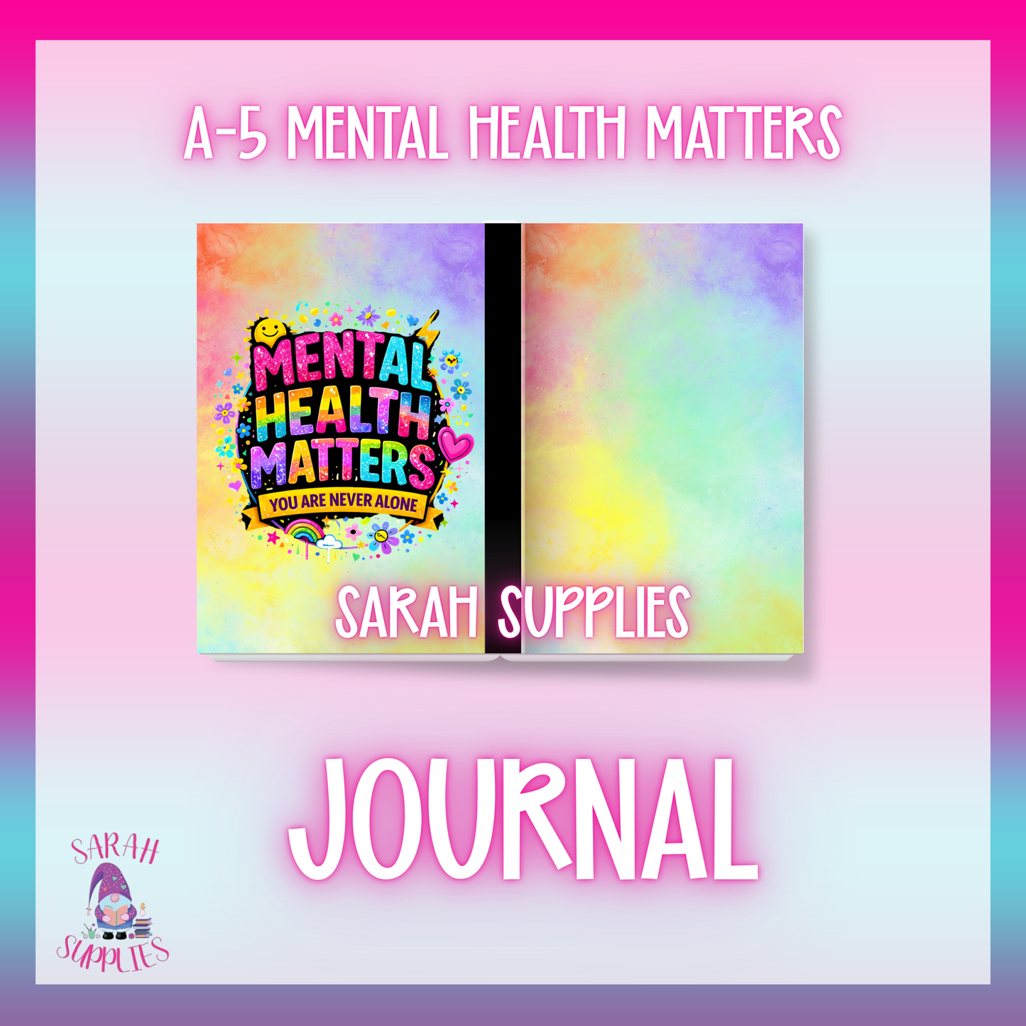 A5 - Mental Health Matters Sublimation Journal - Refillable - Bookmarked