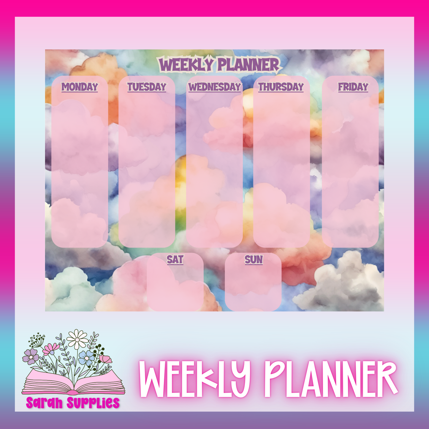 Weekly Planner - Colorful Clouds