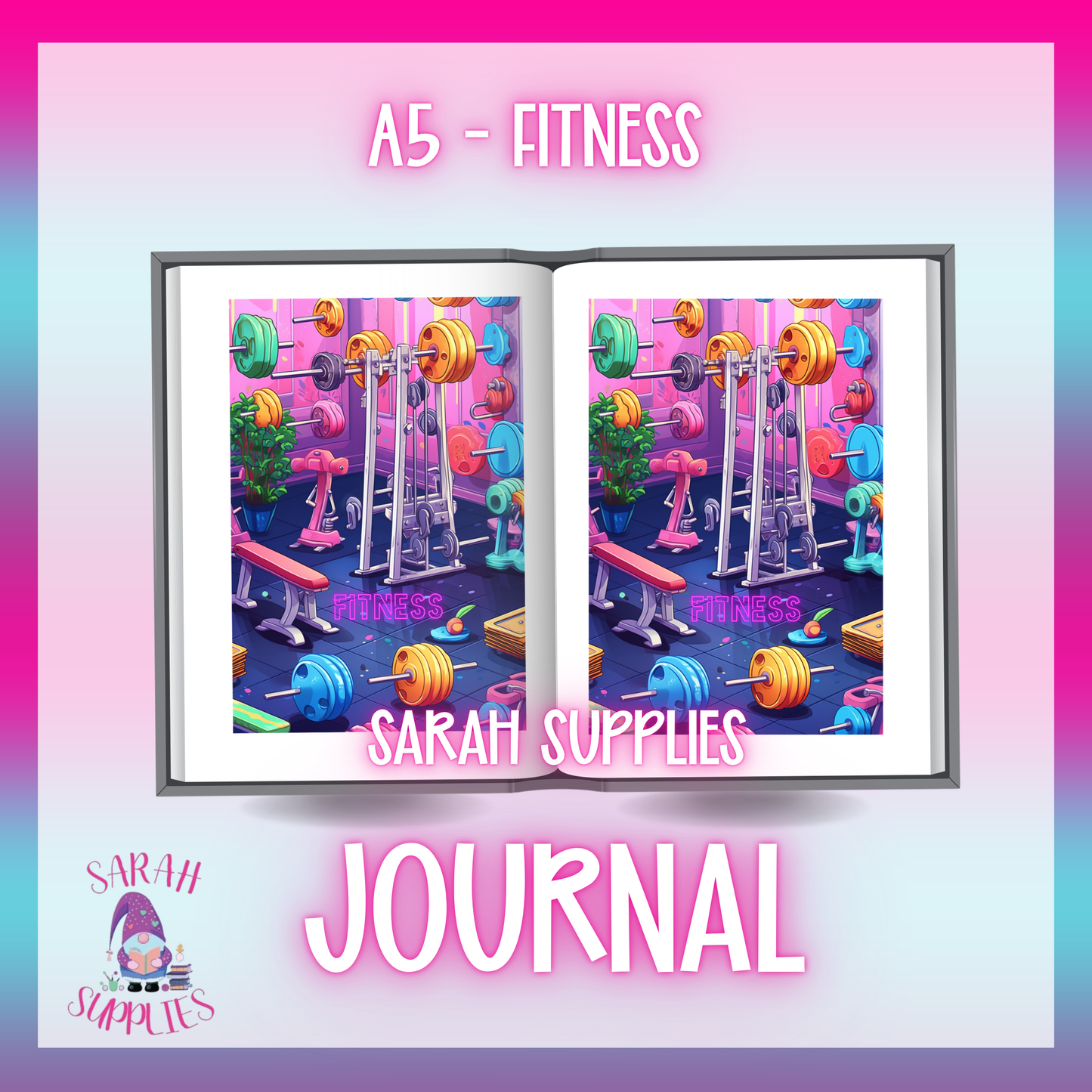 A5 - Fitness Sublimation Journal - Refillable - Bookmarked