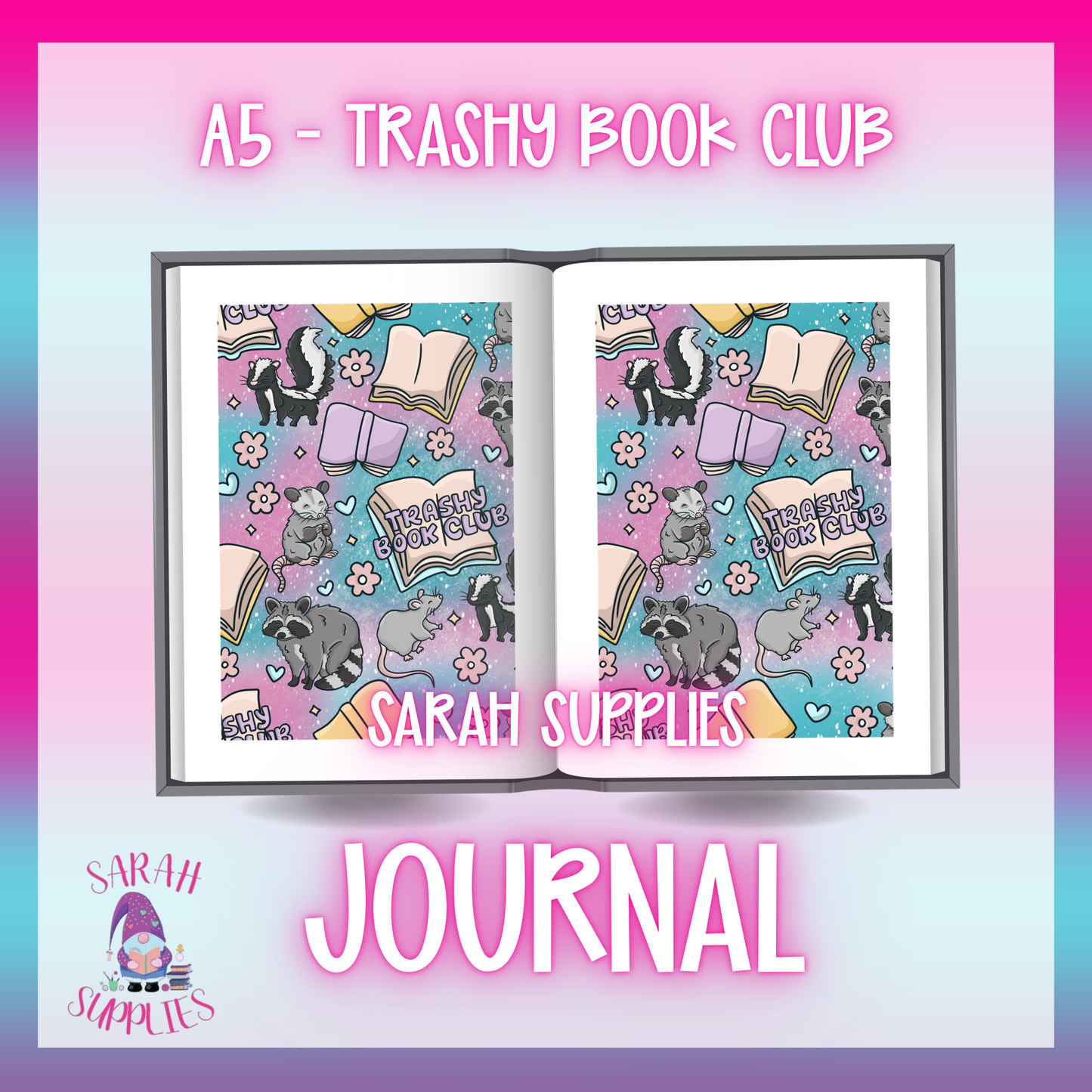 A5 - Trashy Book Club Sublimation Journal - Refillable - Bookmarked