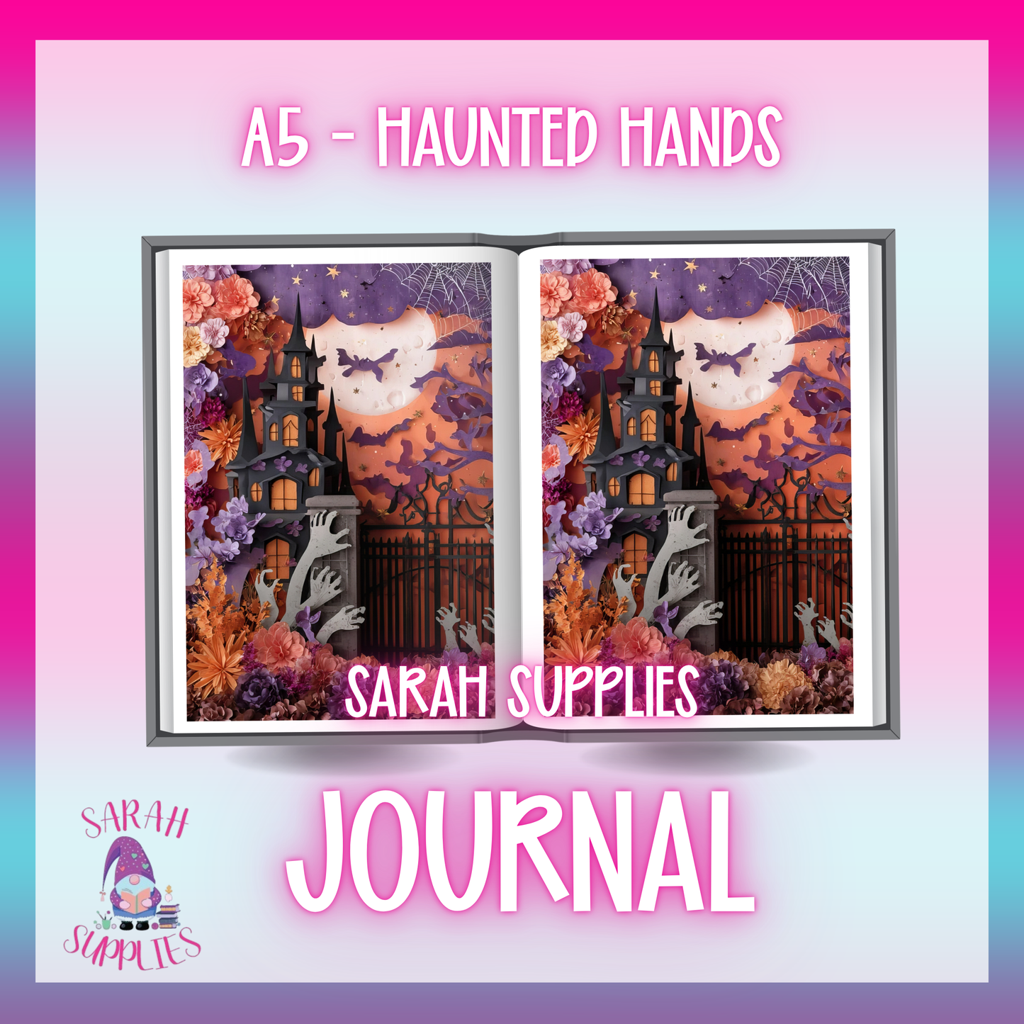 A5 - Haunted Hands Sublimation Journal - Refillable - Bookmarked