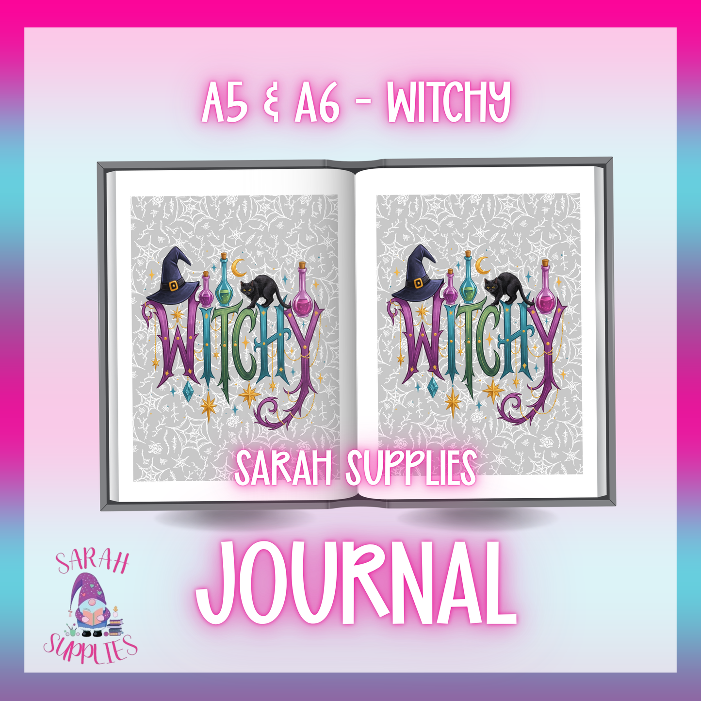 A6 - Witchy - Sublimation Journal - Refillable & Bookmarked