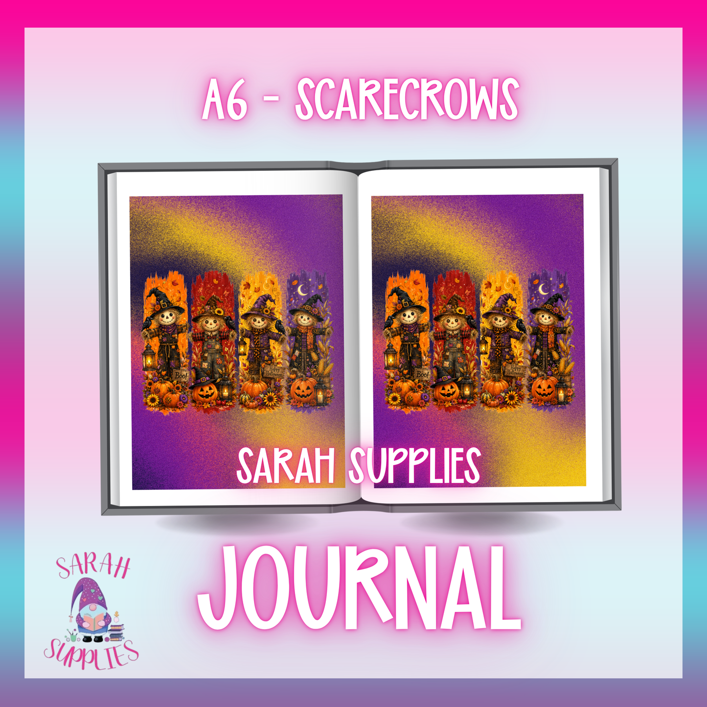 A5 - Scarecrows Sublimation Journal - Refillable - Bookmarked