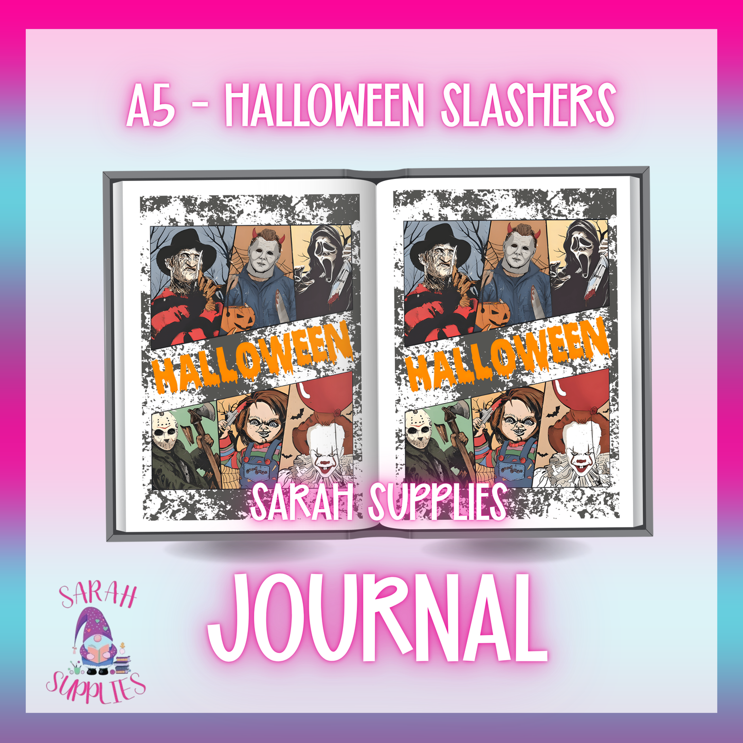 A5 - Halloween Slashers Sublimation Journal - Refillable - Bookmarked