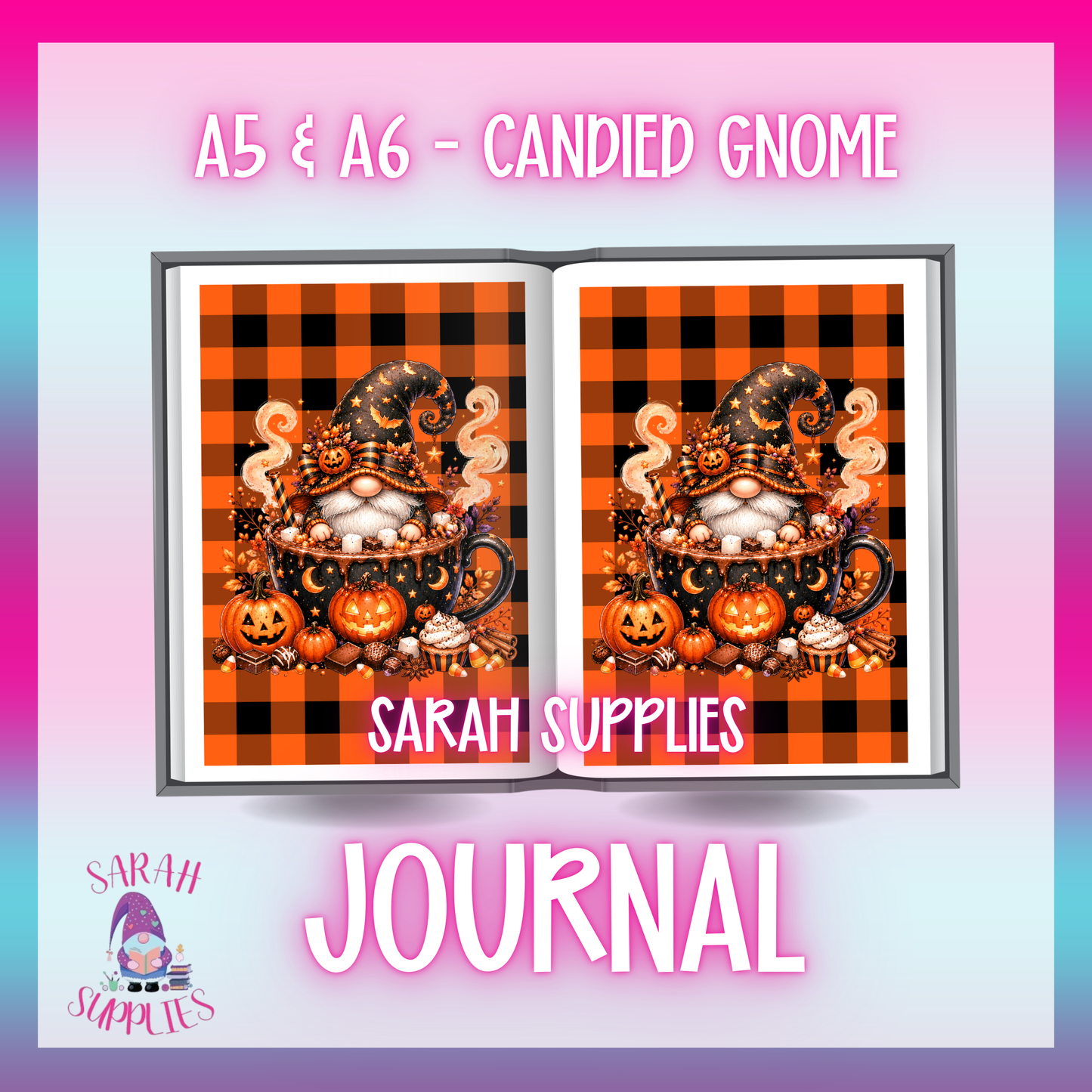 A6 - Candied Gnome Sublimation Journal - Refillable & Bookmarked