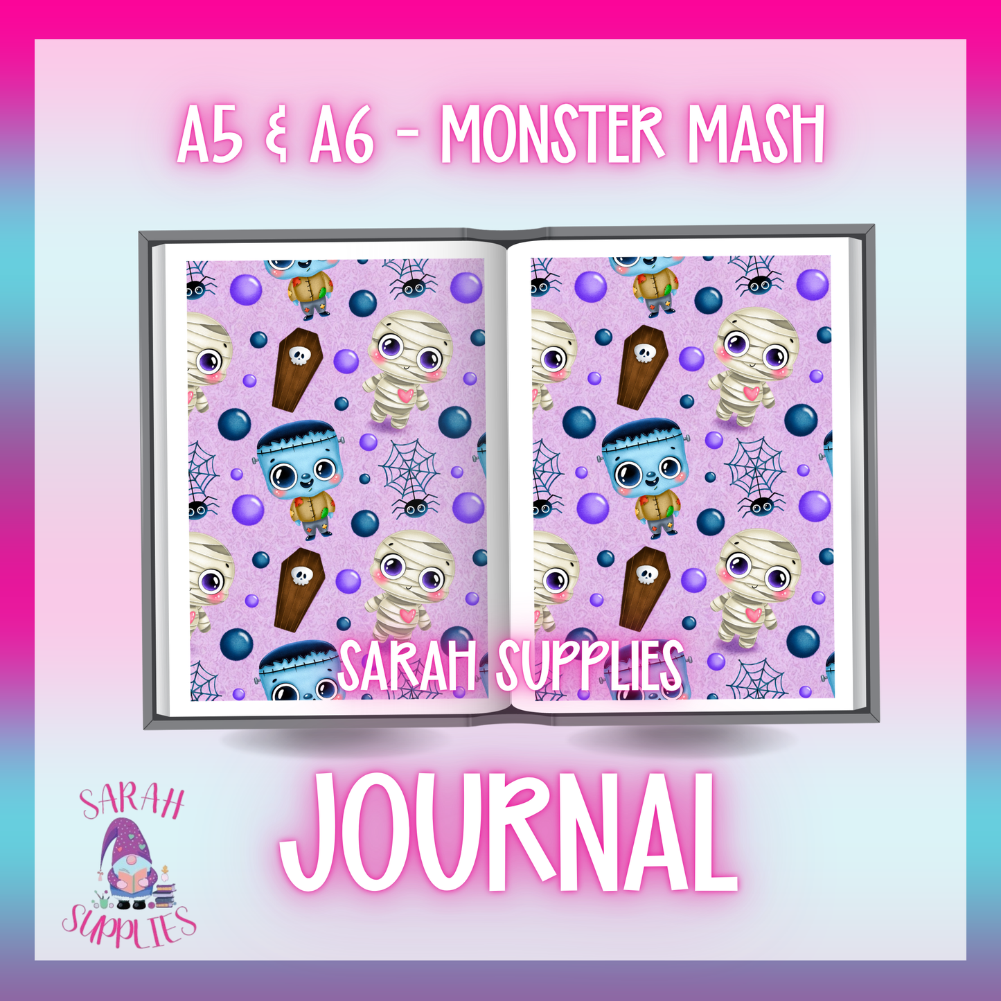 A6 - Monster Mash Sublimation Journal - Refillable & Bookmarked