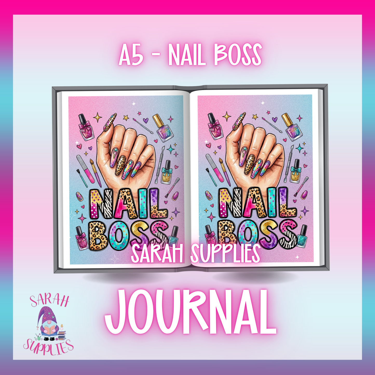 A5 - Nail Boss Sublimation Journal - Refillable - Bookmarked