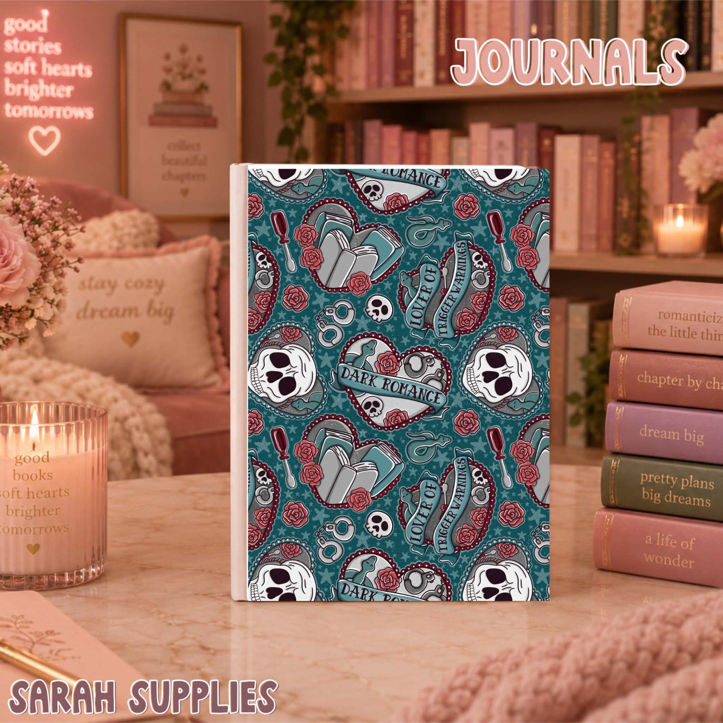 A5 - Dark Romance Sublimation Journal - Refillable - Bookmarked