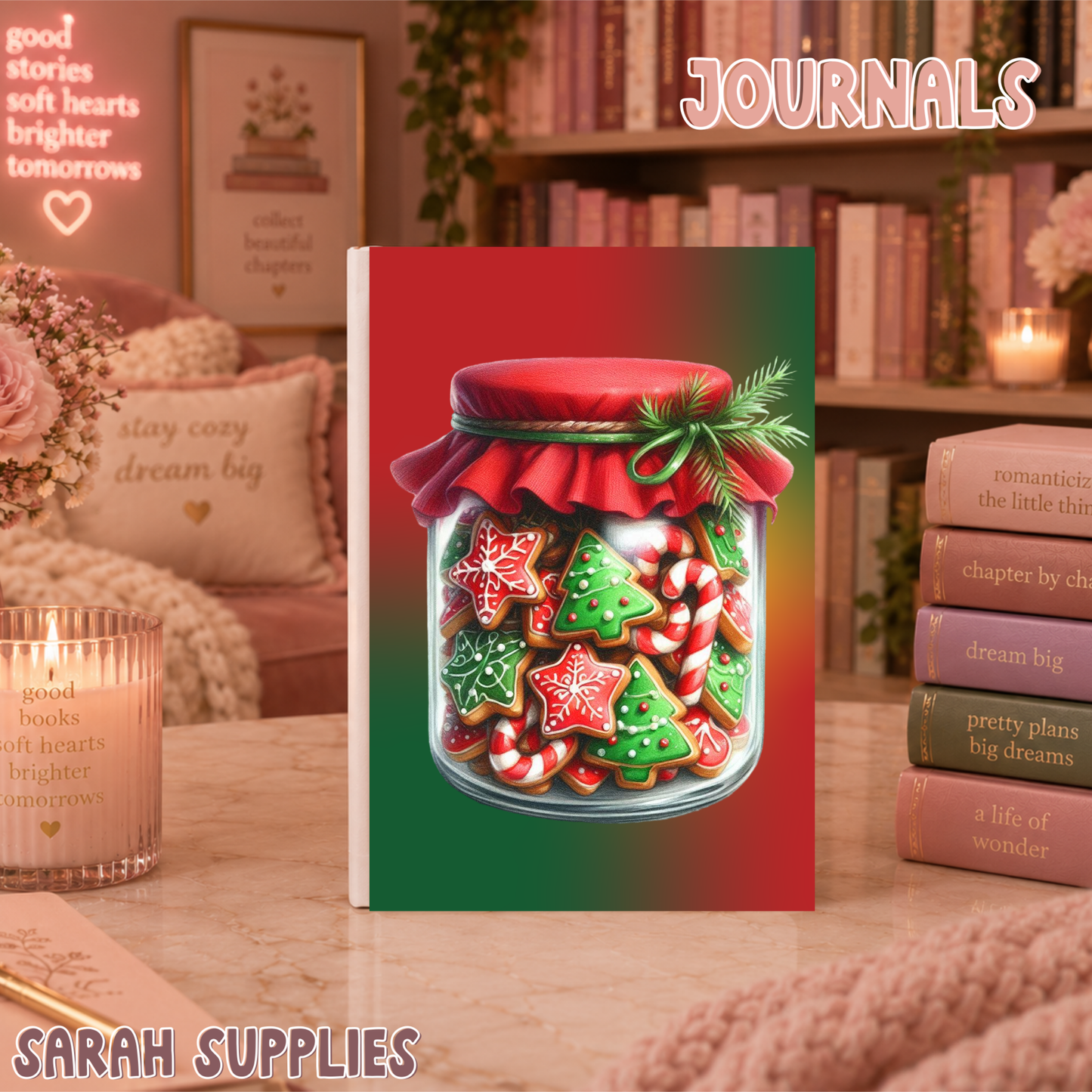 A5 - Christmas Cookies Sublimation Journal - Refillable - Bookmarked