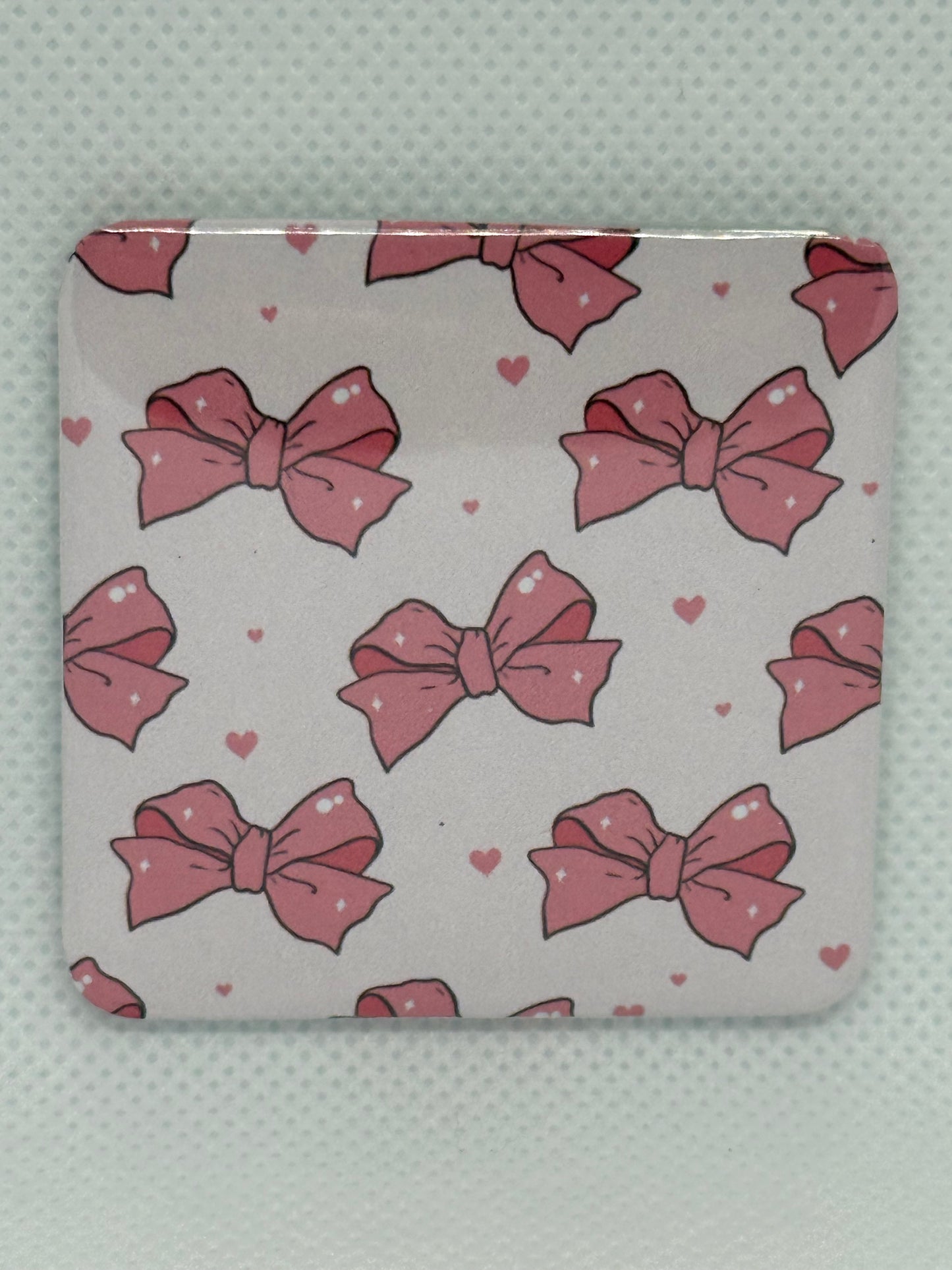 Fridge Magnets - Pink Bows w/ Hearts