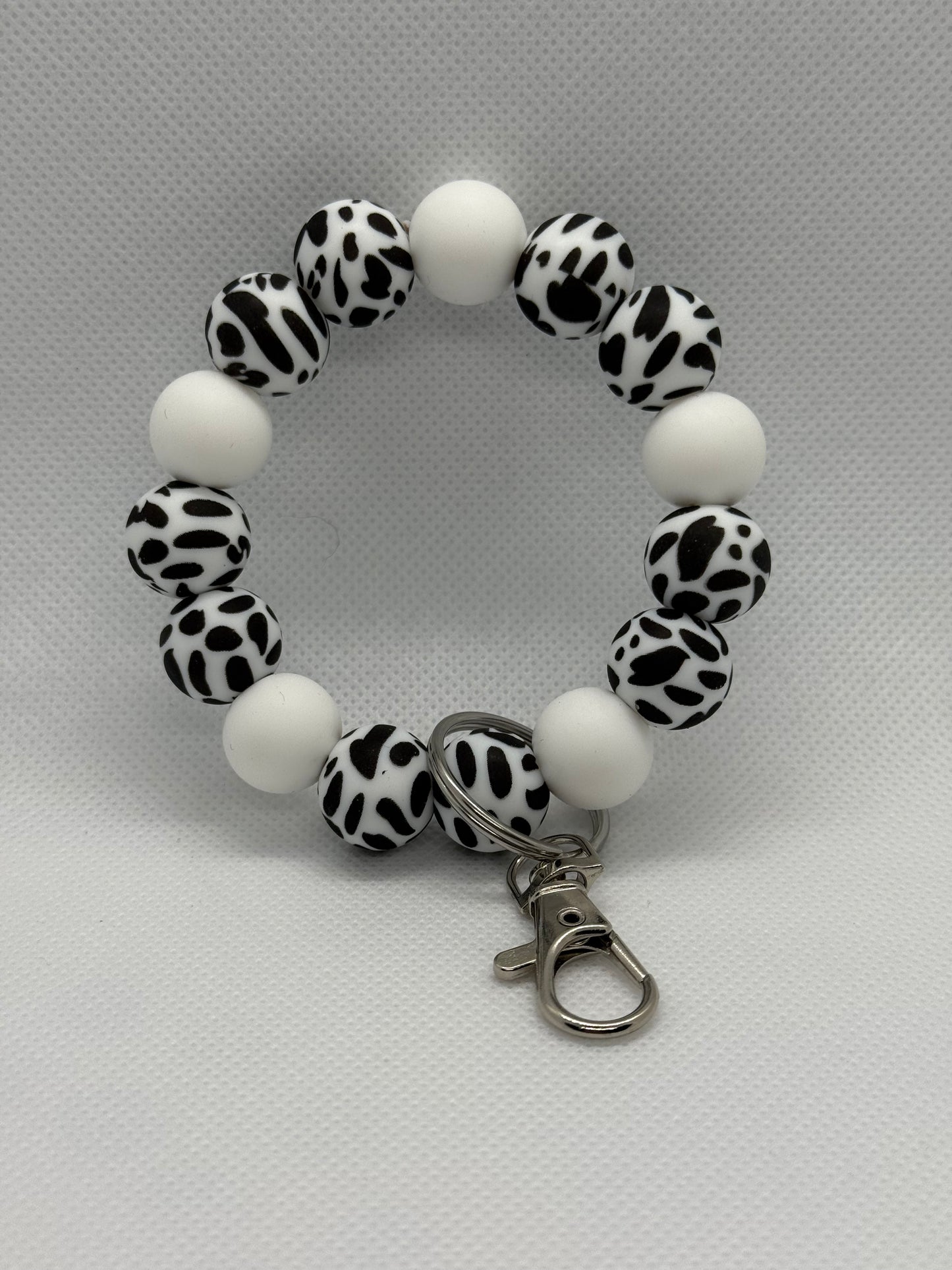 Wristlet - Black White Cow