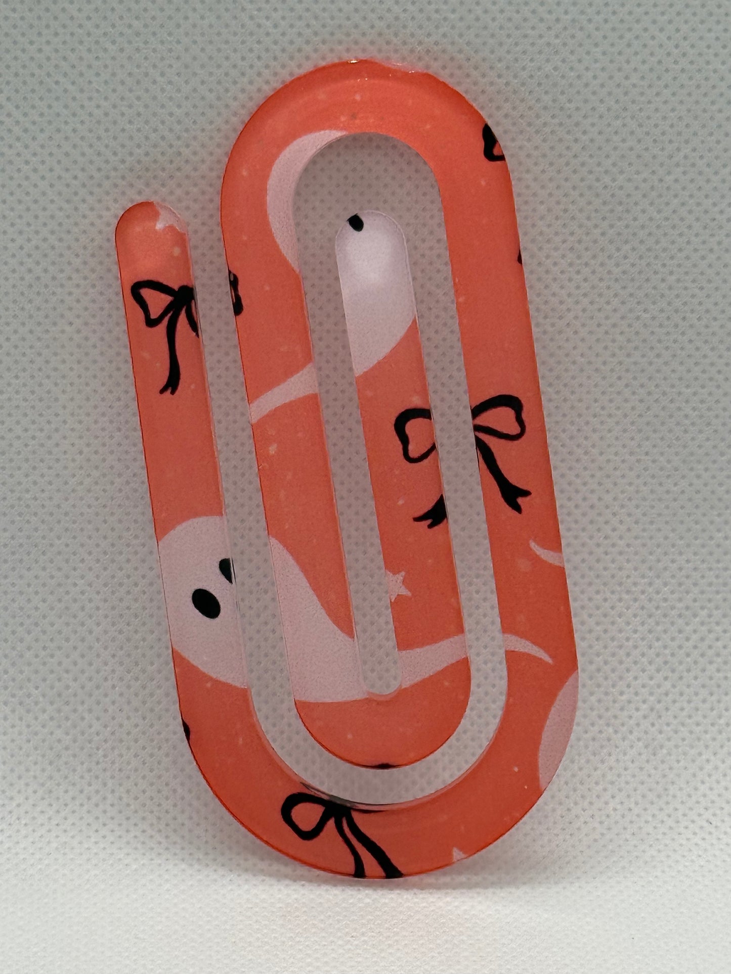 Jumbo Paperclips - Halloween Pink Bows Ghosts