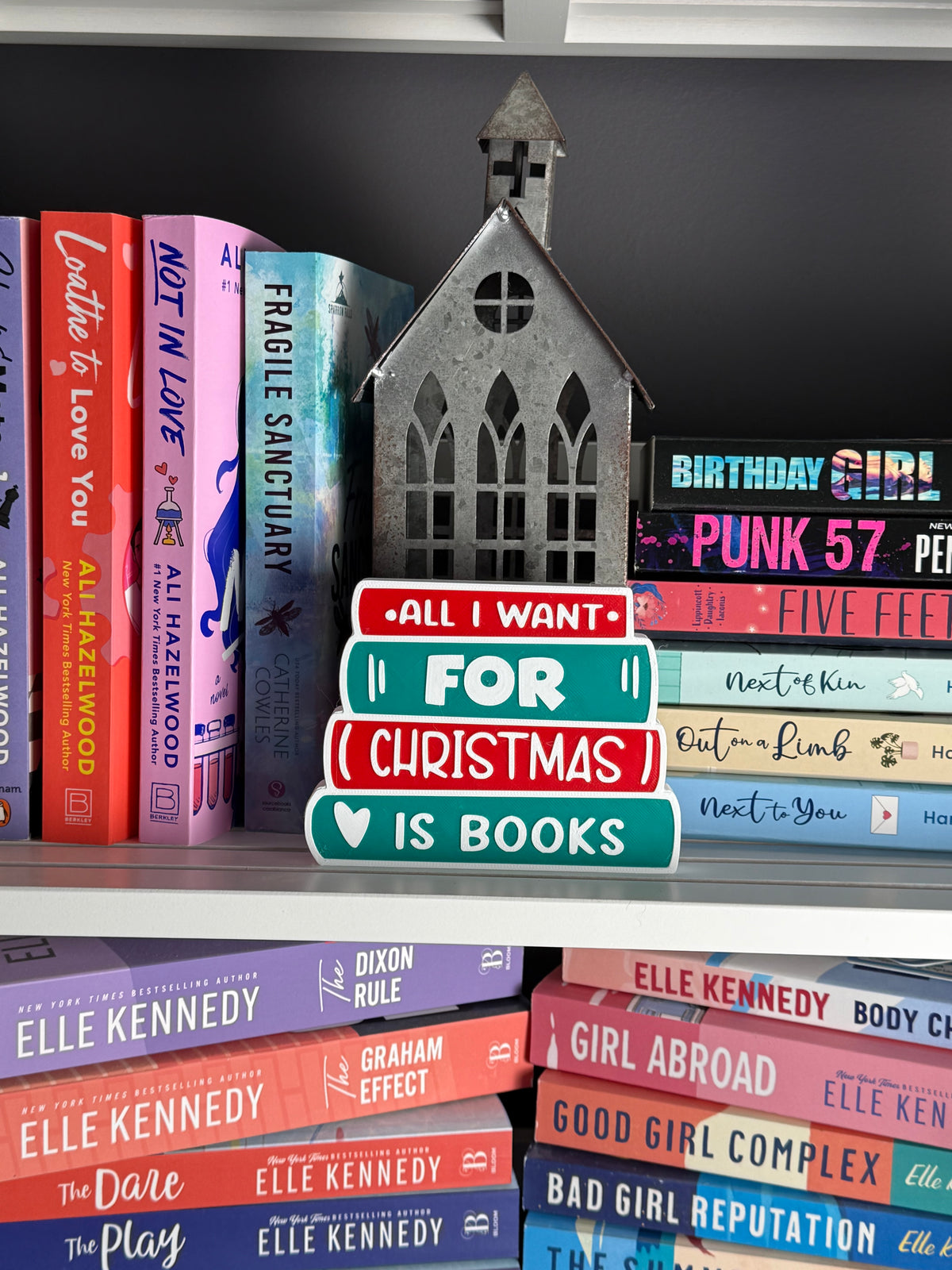 3D - Bookshelf Decor - All I Want For Christmas Is Books