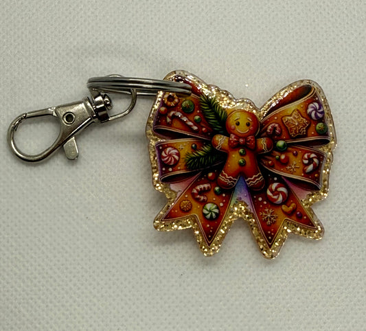 Keychains - Gingerbread Bow - Lighter Brown