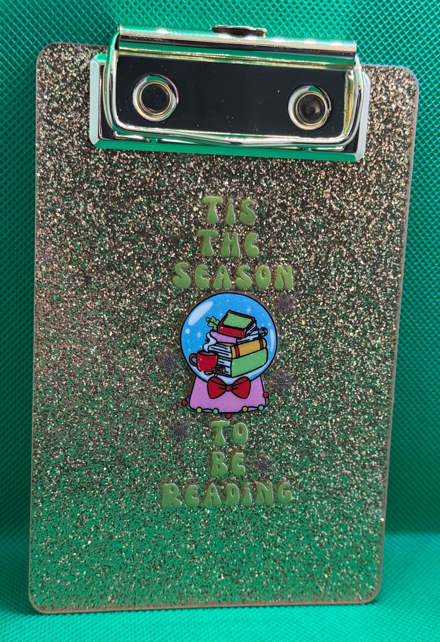 Mini Clipboards - Glitter Gold - Tis The Season To Be Reading