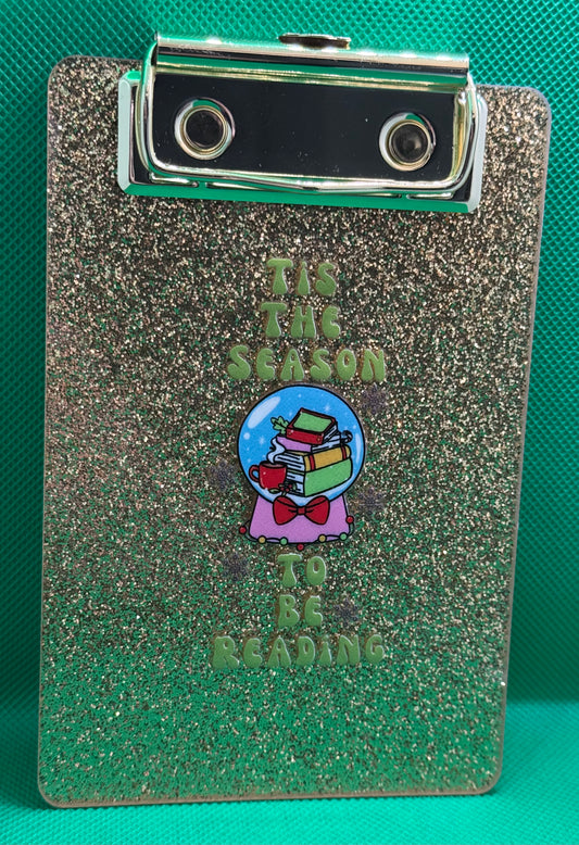 Mini Clipboards - Glitter Gold - Tis The Season To Be Reading