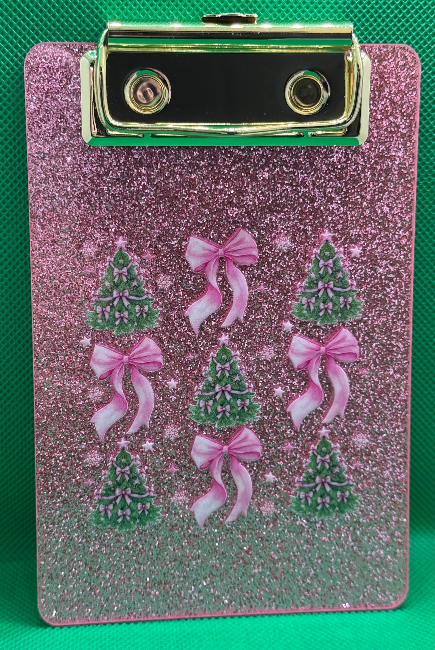Mini Clipboards - Glitter Light Pink - Pink Bows
