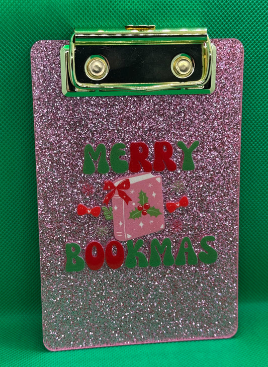 Mini Clipboards - Glitter Light Pink - Merry Bookmas