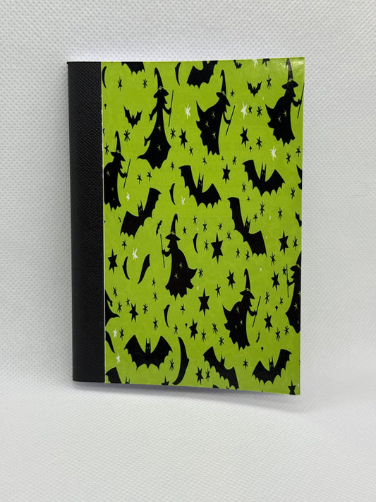 Mini Composition Books - Green w/ Witches
