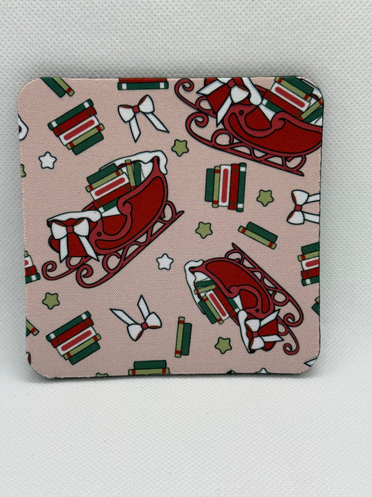Drink Coasters - Sleighs & Books