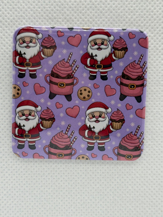 Fridge Magnets - Christmas Santa w/Cup