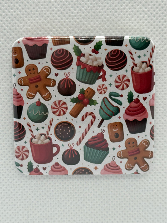 Fridge Magnets - Christmas Candy Canes & Gingerbread Men