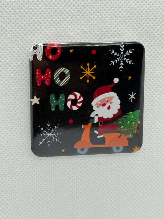 Fridge Magnets - Christmas Ho Ho Ho Santa on Bike