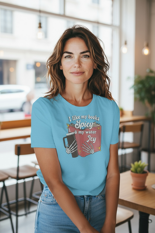 T-Shirt - 2XL - I Like My Books Spicy & My Water Icy