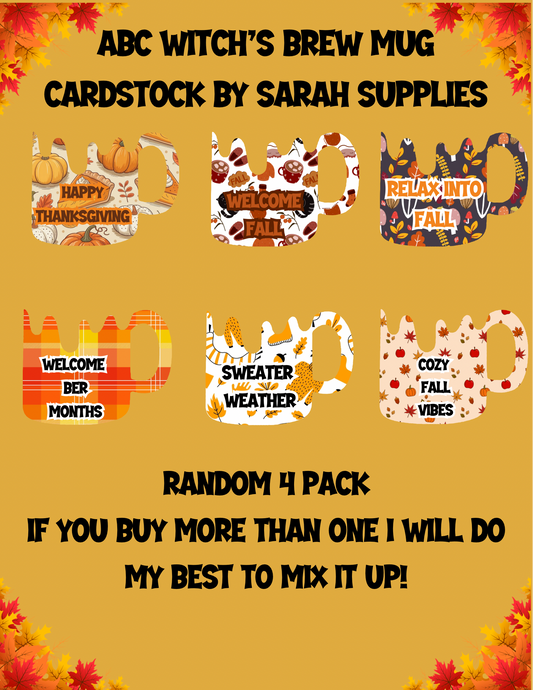 ABC - Witch’s Brew Mug- 4 pk Random - Cardstock Only
