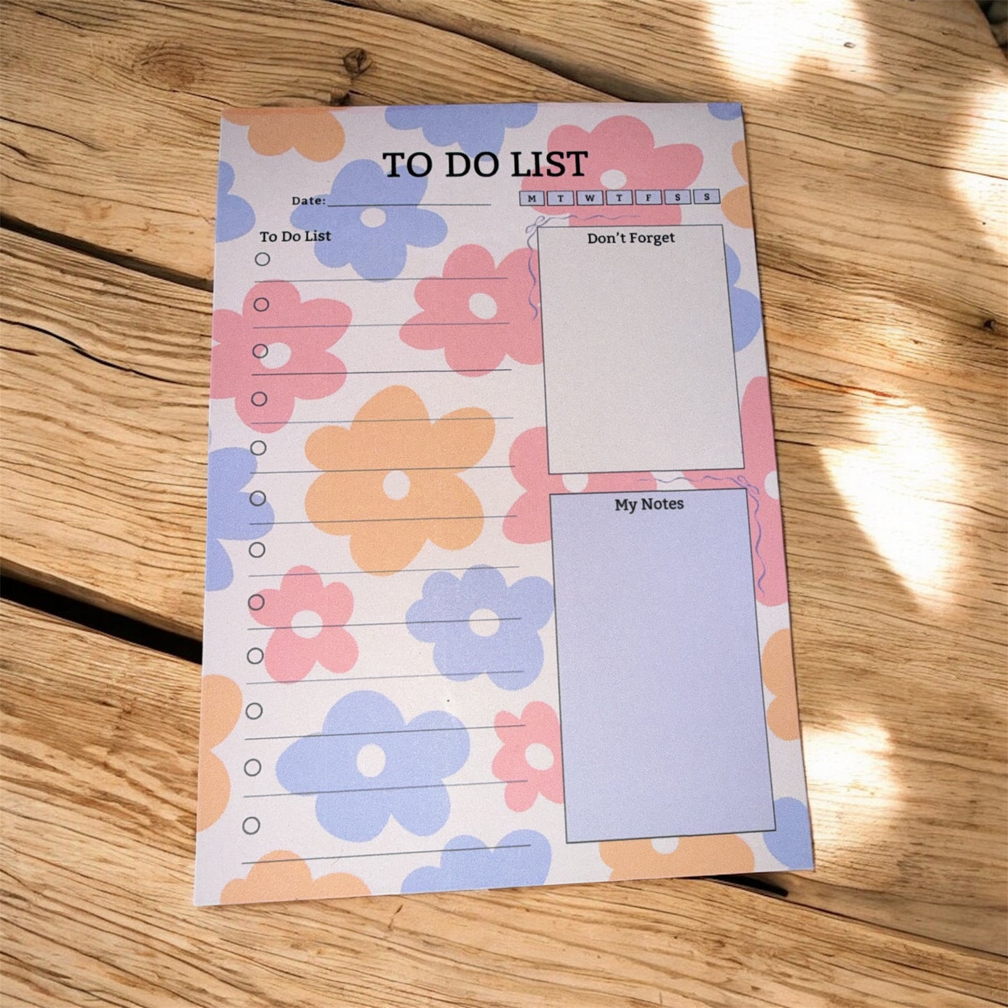 Notepad - To Do List - Purple Floral