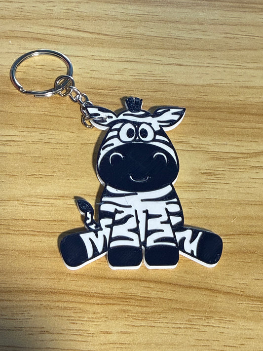 3D - Keychain - Zebra
