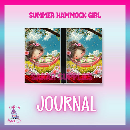 A5 Summer Hammock Girl Sublimation Journal - Refillable - Bookmarked