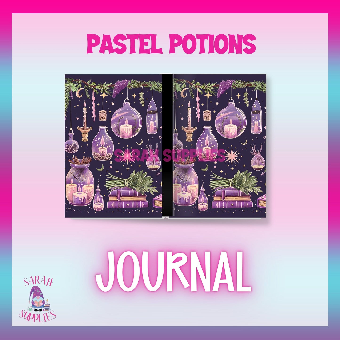 A5 Pastel Potions Sublimation Journal - Refillable - Bookmarked