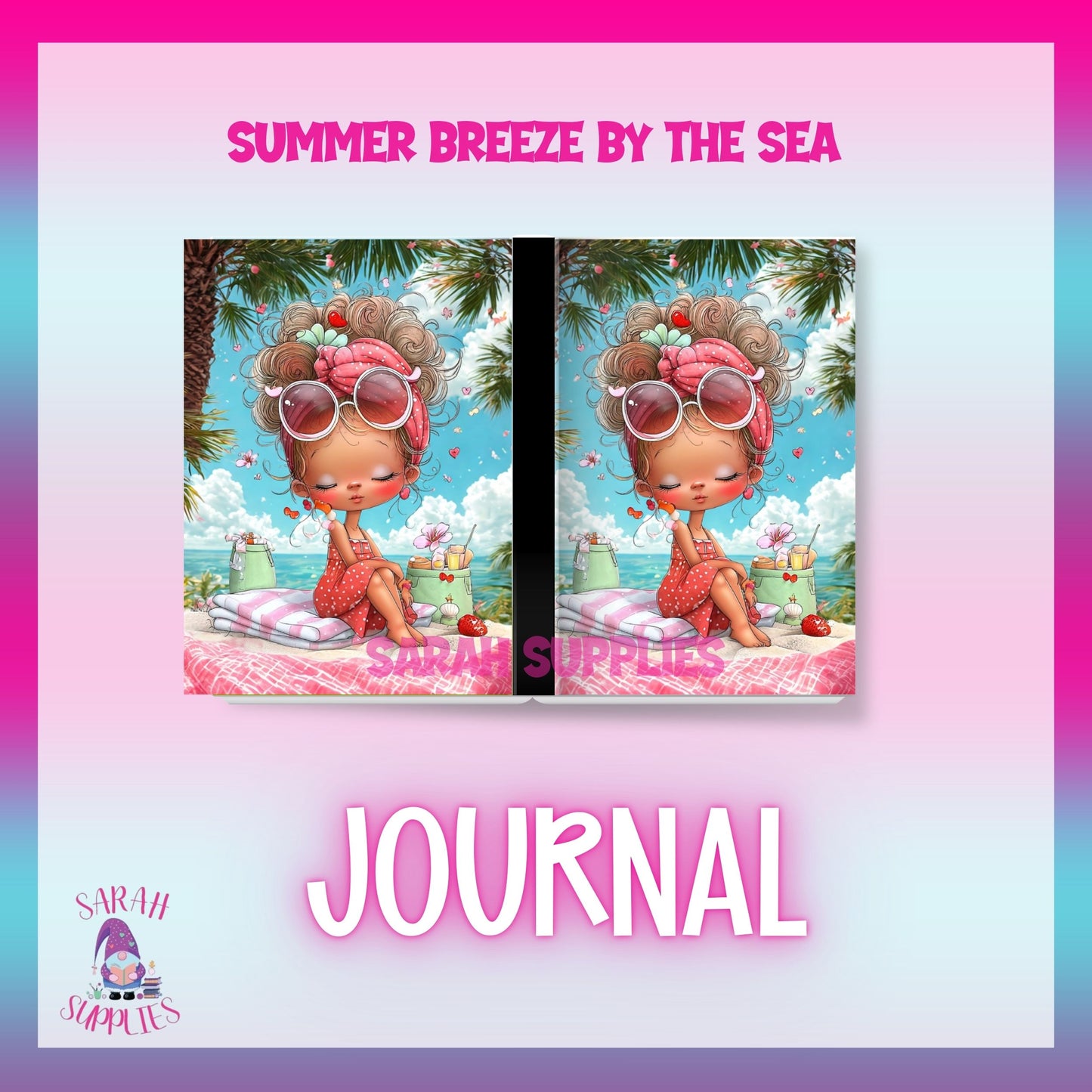 A6 Summer Breeze By The Sea Sublimation Journal - Refillable & Bookmarked