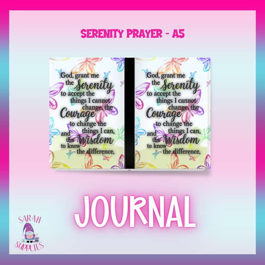 A5 Serenity Prayer  Sublimation Journal - Refillable - Bookmarked