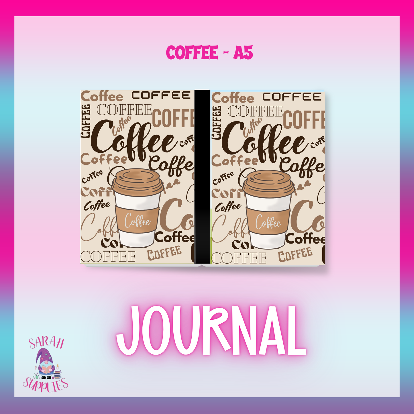 A5 Coffee Sublimation Journal - Refillable - Bookmarked