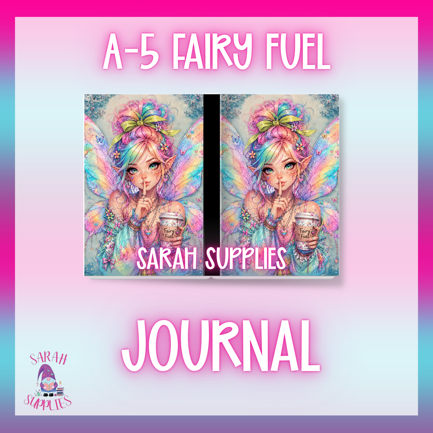 A5 Fairy Fuel Sublimation Journal - Refillable - Bookmarked