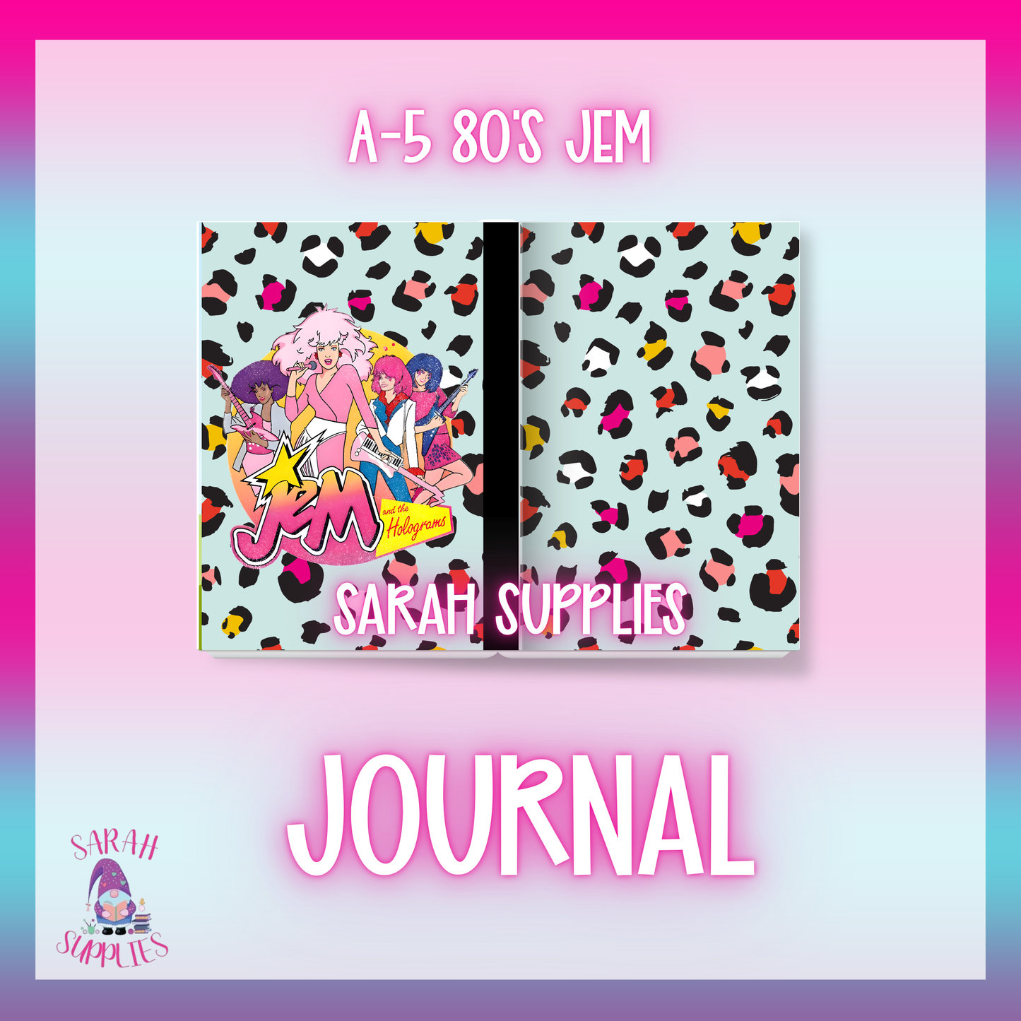A5 - 80s Jem Sublimation Journal - Refillable - Bookmarked