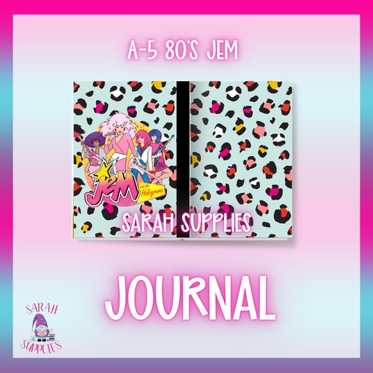 A5 - 80s Jem Sublimation Journal - Refillable - Bookmarked