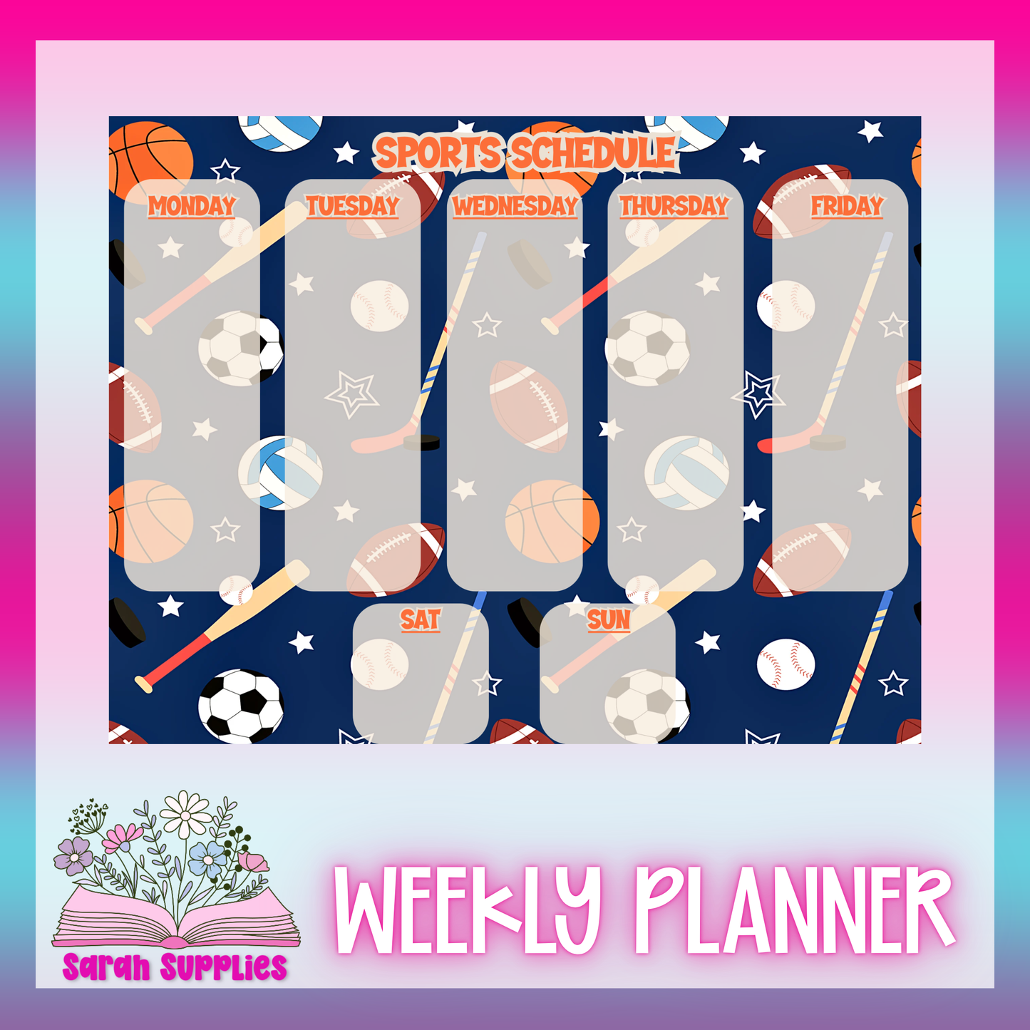 Weekly Planner - Sports Schedule