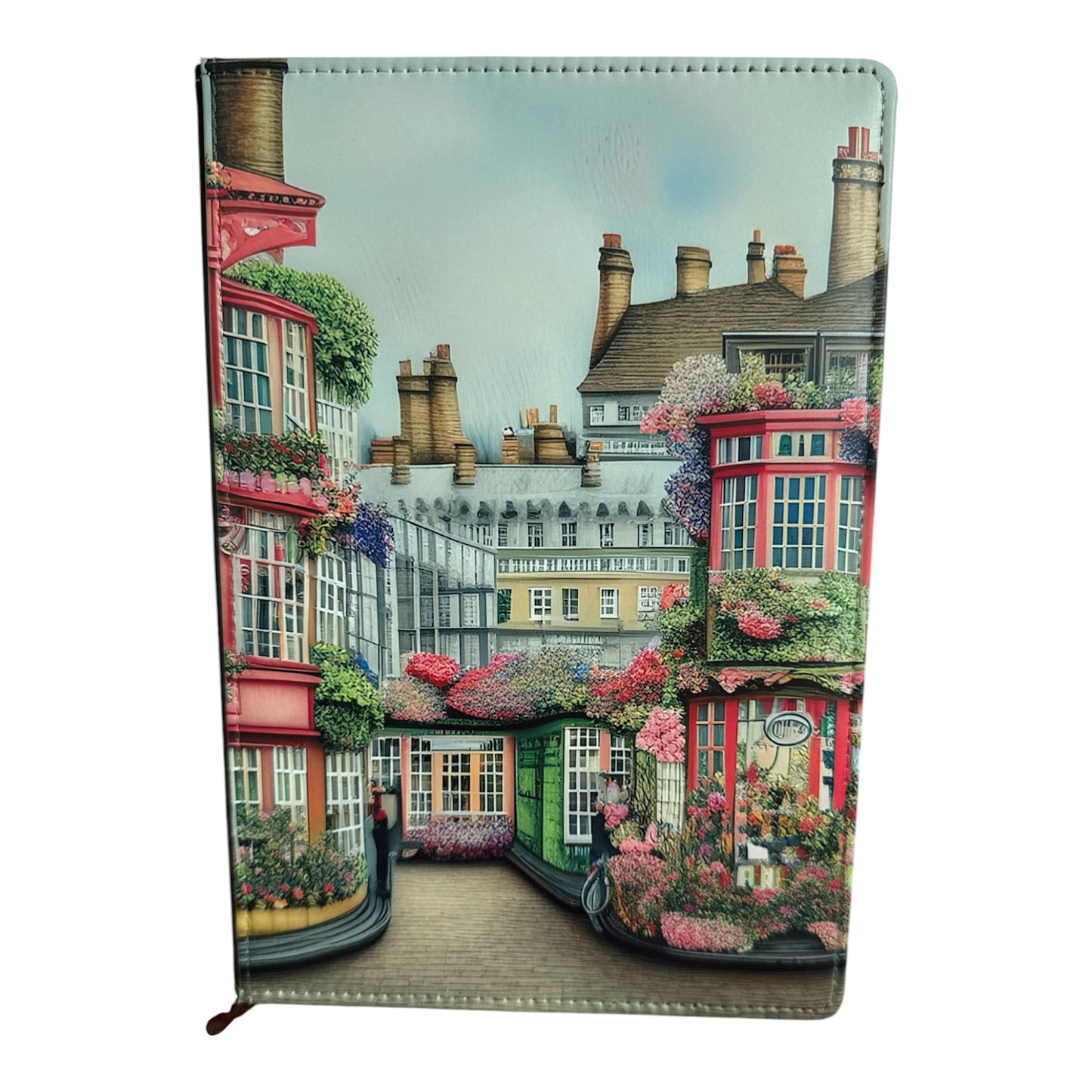 A5 Pink Cozy Street Sublimation Journal - Refillable - Bookmarked