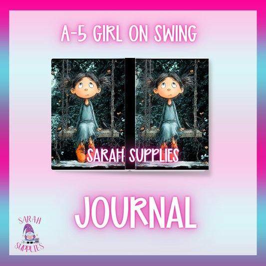 A5 - Girl On Swing Sublimation Journal - Refillable - Bookmarked
