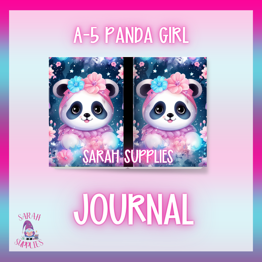 A5 - Panda Girl Sublimation Journal - Refillable - Bookmarked