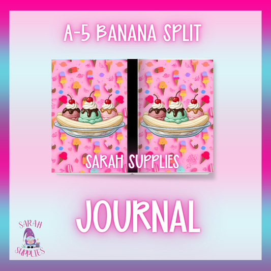 A5 - Banana Split Sublimation Journal - Refillable - Bookmarked