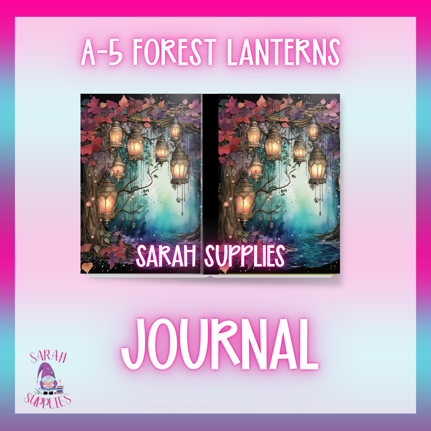 A5 - Forest Lanterns Sublimation Journal - Refillable - Bookmarked